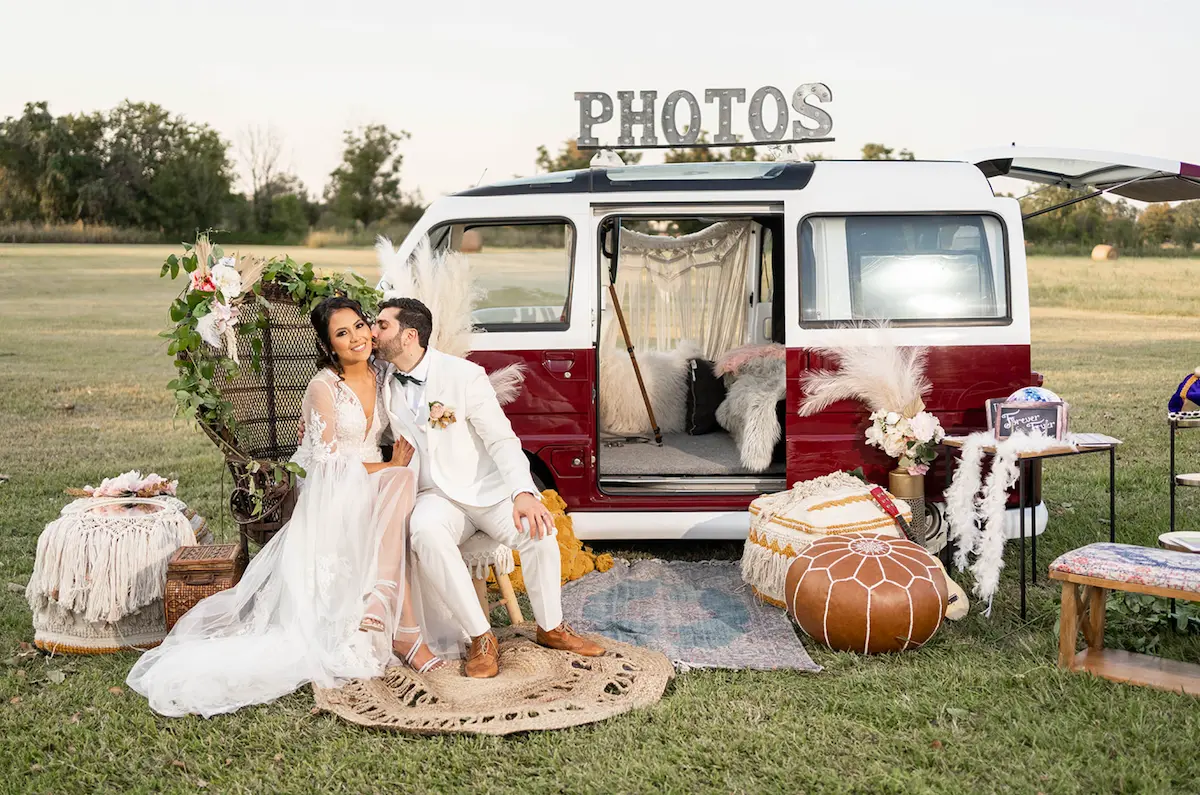 salem lupita wedding with sammy vw bus