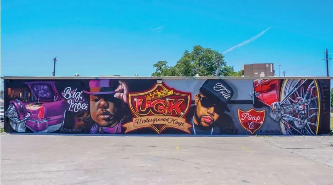 Representing on 713Day 😎 Houstons Big Moe and Pimp C Wall at the Houston Graffiti Building 1503 Chartres St